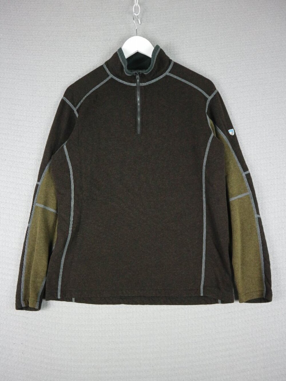 Kuhl Quarter Pullover Fleece Performance 1/4 Zip Sweater Outdoor Green Mens L